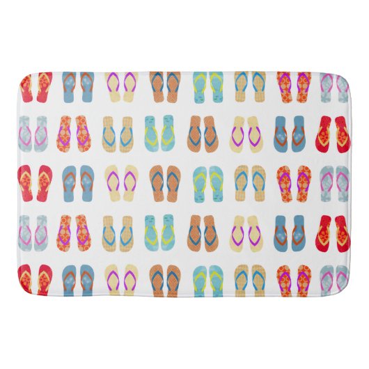 Farbenfrohe Sommer Beach Flip Flops Badematte (Vorderseite)