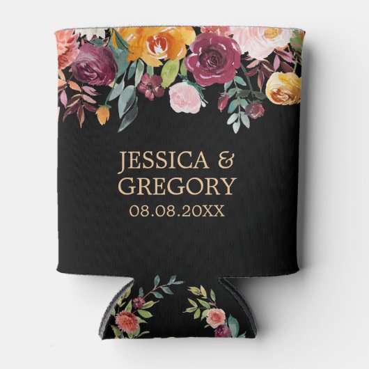 Farbenfrohe Sommer-Blume an der Grenze zum Hochzei Dosenkühler (Vorderseite)