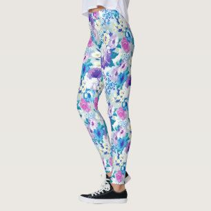 Farbenfrohe Sommer-Blume Muster Leggings