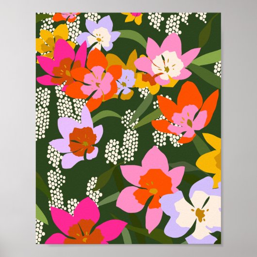 Farbenfrohe Sommer-Blume Poster (Vorne)