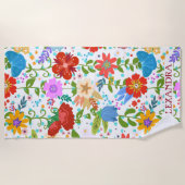 Farbenfrohe Sommer-Blume Strandtuch (Vorderseite)