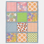 Farbenfrohe Sommer Collage Muster Floral Scottish Fleecedecke (Vorderseite)