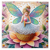 Farbenfrohe Sommer Fee Zwei Illustration Fliese (Vorderseite)