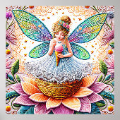 Farbenfrohe Sommer Fee Zwei Illustration Foliendrucke (Vorderseite)