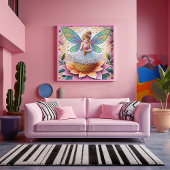 Farbenfrohe Sommer Fee Zwei Illustration Foliendrucke