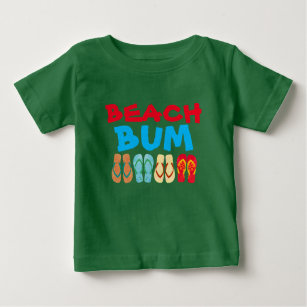 Farbenfrohe Sommer Flip Flops Green Beach Bum Baby Baby T-shirt