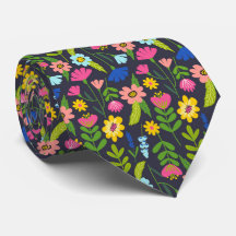 Farbenfrohe Sommer Floral Neck Tie