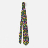 Farbenfrohe Sommer Floral Neck Tie Krawatte (Rückseite)