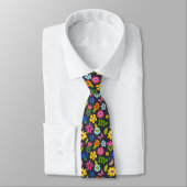 Farbenfrohe Sommer Floral Neck Tie Krawatte (Gebunden)