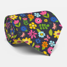 Farbenfrohe Sommer Floral Neck Tie