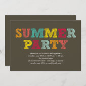 Farbenfrohe Sommer-Party Einladung (Vorne/Hinten)