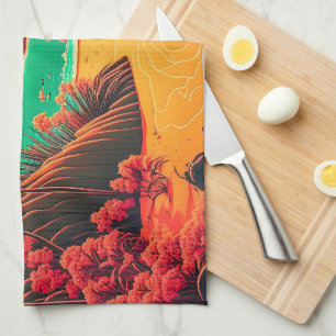 Farbenfrohe Sommer Tropical Beach Landschaftsbild  Geschirrtuch