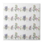 Farbenfrohe Sommer-Wildblume-Muster Fliese (Vorderseite)