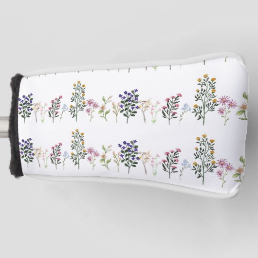 Farbenfrohe Sommer-Wildblume-Muster Golf Headcover (Vorderseite)