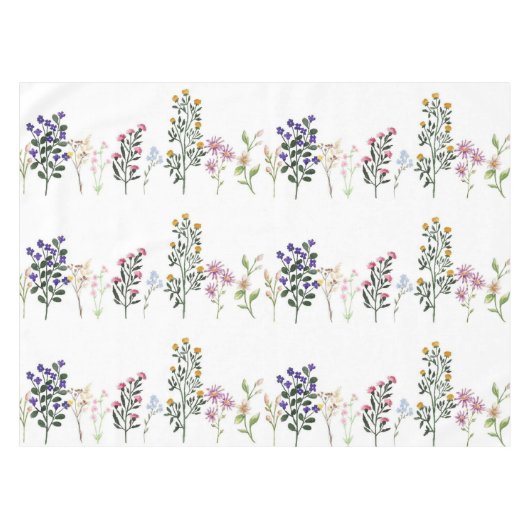 Farbenfrohe Sommer-Wildblume-Muster Tischdecke (Vorderseite (Horizontal))