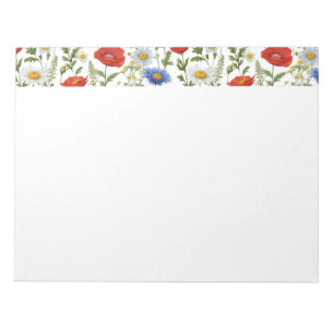 Farbenfrohe Sommer-Wildblumen Notizblock