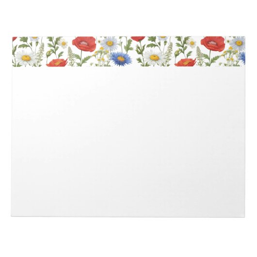 Farbenfrohe Sommer-Wildblumen Notizblock (Vorderseite)
