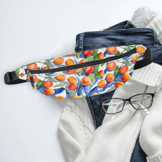 Farbenfrohe SommerAprikosen Obst Wasserfarben Must Bauchtasche