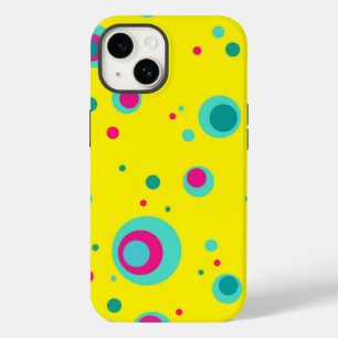 Farbenfrohe Sommerblasen Punkte Gelbes frisches Mu iPhone 14 Hülle