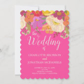 Farbenfrohe Sommerblumengarten Hochzeit Einladung (Vorderseite)