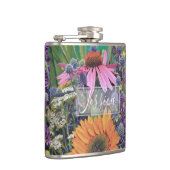 Farbenfrohe Sommerblumengarten Personalisiert Flachmann (Rechts)