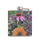 Farbenfrohe Sommerblumengarten Personalisiert Flachmann (Rückseite)