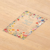 Farbenfrohe Sommerblumenhochzeit Acryleinladungen (Ablage )