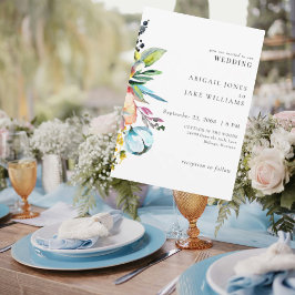 Farbenfrohe Sommerblumenhochzeit Einladung