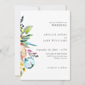 Farbenfrohe Sommerblumenhochzeit Einladung (Vorderseite)