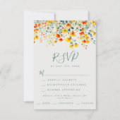 Farbenfrohe Sommerblumenhochzeit RSVP Karte (Vorderseite)