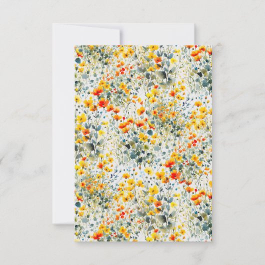 Farbenfrohe Sommerblumenhochzeit RSVP Karte (Rückseite)