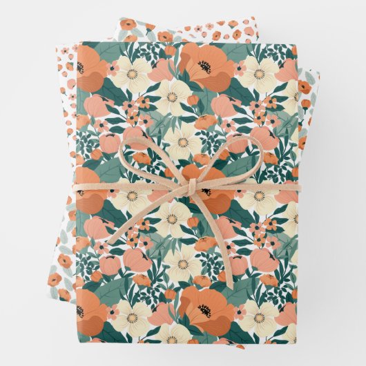Farbenfrohe Sommerblüte Geschenkpapier Set (Beispiel)