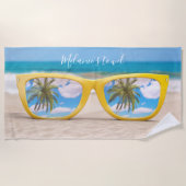 Farbenfrohe Sommerbrille Custom Beach Handtuch (Vorderseite)