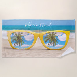 Farbenfrohe Sommerbrille Custom Beach Handtuch