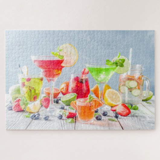 Farbenfrohe Sommercocktails und Cocktails Puzzle (Horizontal)