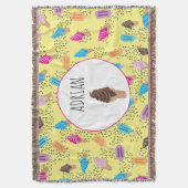 Farbenfrohe Sommereis Creme Ice Pops Muster Decke (Vorderseite Vertikal)