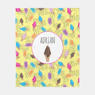 Farbenfrohe Sommereis Creme Ice Pops Muster Fleecedecke