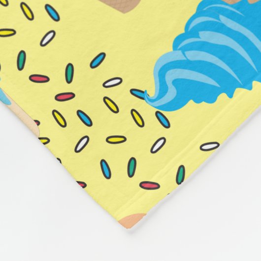 Farbenfrohe Sommereis Creme Ice Pops Muster Fleecedecke (Ecke)