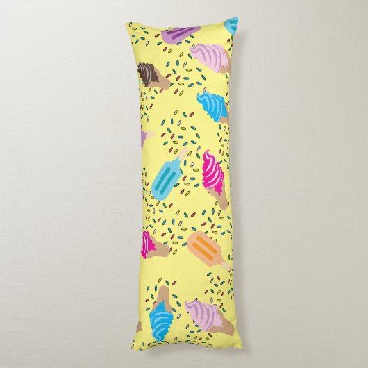 Farbenfrohe Sommereis Creme Ice Pops Muster Seitenschläferkissen (Rückseite (Vertikal))