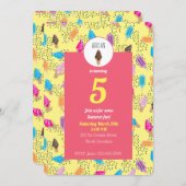 Farbenfrohe Sommereis Creme Muster Geburtstag Einladung (Vorne/Hinten)