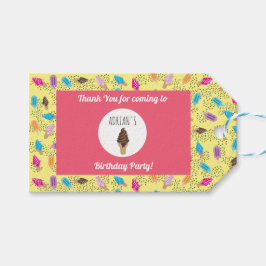 Farbenfrohe Sommereis Pop Birthday Party Geschenkanhänger