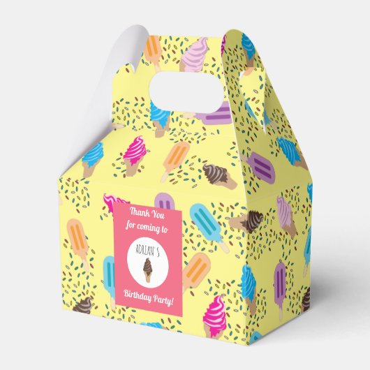 Farbenfrohe Sommereis Pop Birthday Party Geschenkschachtel (Vorderseite)