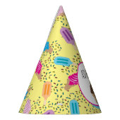 Farbenfrohe Sommereise Eiscreme Pop Kindergeburtst Partyhütchen (Links)