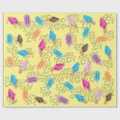 Farbenfrohe Sommereisenzüge Creme Muster Geschenkpapier (Flach)
