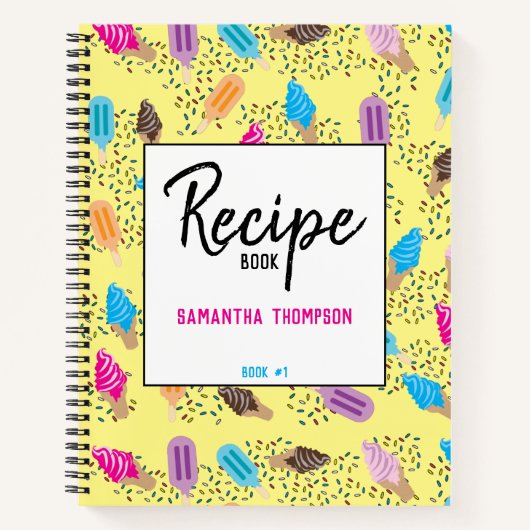 Farbenfrohe Sommereisenzüge Creme Muster Notizblock (Vorderseite)