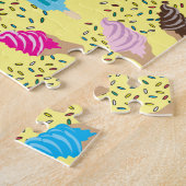 Farbenfrohe Sommereisenzüge Creme Muster Puzzle (Seite)