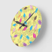 Farbenfrohe Sommereisenzüge Creme Muster Runde Wanduhr (Winkel)