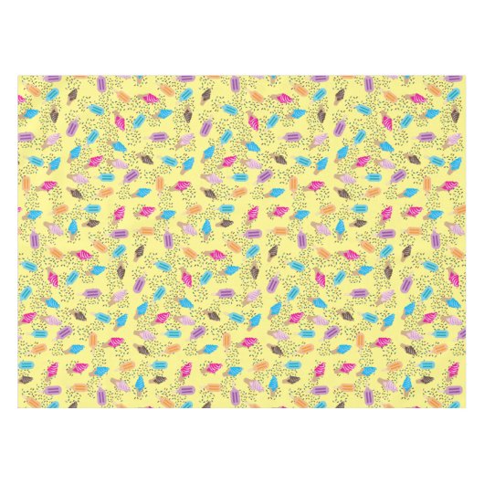 Farbenfrohe Sommereisenzüge Creme Muster Tischdecke (Vorderseite (Horizontal))