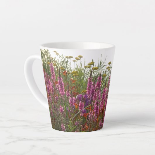 Farbenfrohe Sommerferien Blume Latte Tasse (Linke Ecke)