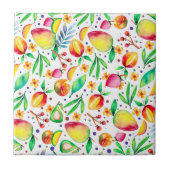 Farbenfrohe Sommerfritte-Muster Fliese (Vorderseite)